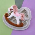 Multiuse Rocking Horse Shape Silicone Mold kids toy horse shape Fondant Silicone Mold for Cakes Decoration, horse Shape Creative Decorative Silicone Craft Mould Tool Baking Tool. 