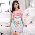 Summer Cute Cartoon Women Sleepwear Thin Short Sleeve Printing Nightdress Women's Nightgown Sleepwear Night Dress Loungewear. 