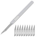 Premium 100 Pieces Scalpel Handle Blades Number 11, Stainless Steel Blade Surgical Blade SURGICAL Scalpel Blades  and includes One Handle #3  B.P Handle No.3 Surgical Scalpel. 