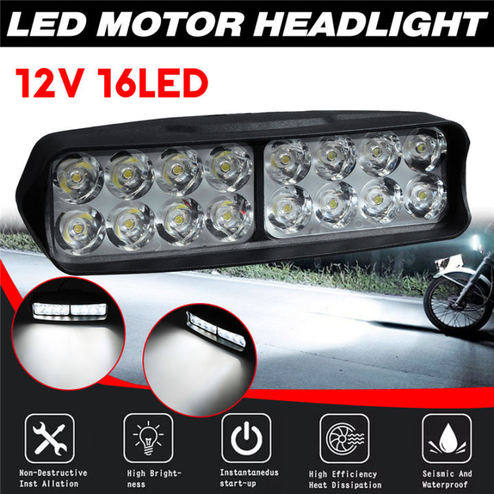 White & Flasher 16 Led Bar Lights for Bike & Car