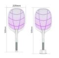 Anti Mosquito HIT Racquet Rechargeable Insect Killer Bat with LED Light, Black. 