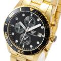 Emporio Armani Gold Strap Black Dial Chronograph Men's Watch - AR5857. 