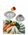 Plastic world folding steamer - silver. 