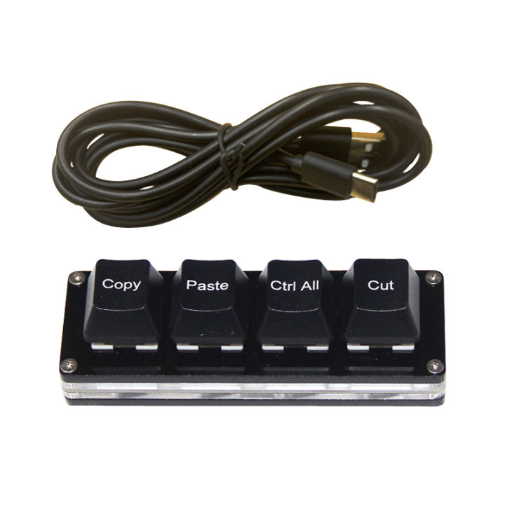 Computer Office Shortcut Keypad 4-Key Function Ctrl A C V Copy Paste Select All Cut Mini USB Mechanical Keyboard Switch