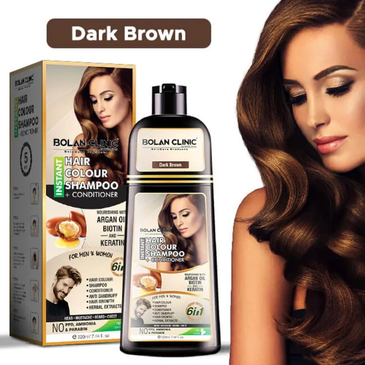 Instant Hair Color Shampoo Conditioner Dark Brown A Blend Of Herbal Extracts For Men Women Daraz.pk