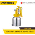 Pneumatic Paint Spray Gun With Lower Tank 750 ml, pressure 2-3.5 bar And Standard Nozzle 1.3mm - UYUSTOOLS SPA472-M. 