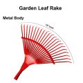 Garden Leaf Rake 14x15" Inch - Metal Body for Cleaning Lawn and Gardens Dry Leaf's Best Gardening Tool. 