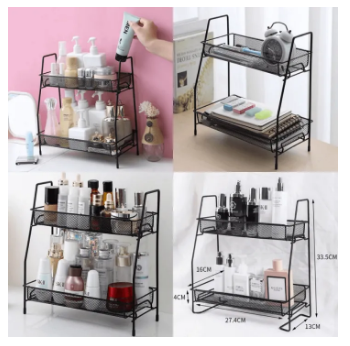 2 Layer Multi Functional Rack Metal Foldable Kitchen Spice Racks ...