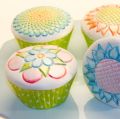 Cupcake Textures design 3 Pcs Different Scroll Textures cake stamp Round Cookies Fondant Cake Molds Winter Style Cupcake Texture Tops. 