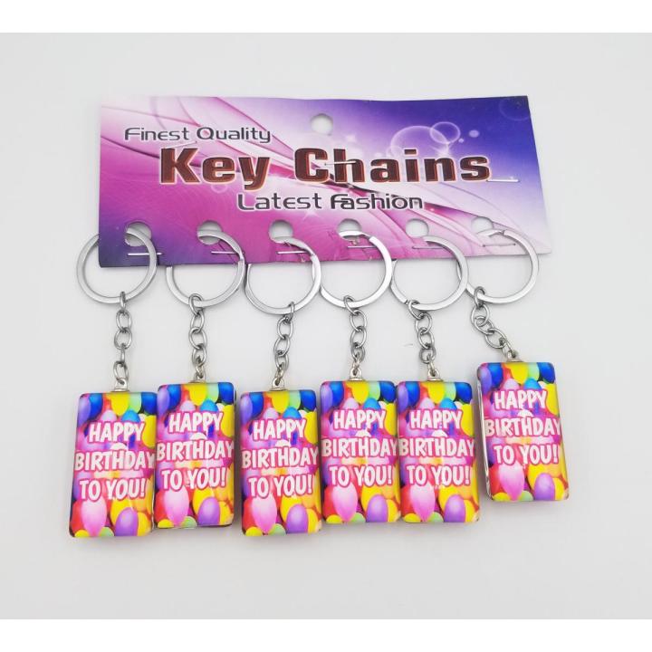 HAPPY BIRTHDAY TO YOU KEYCHAINS PACK OF 6 KEYCHAINS FOR PARTY FAVORS