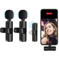 True Wireless Microphone With Noise Cancellation Reduction 20 Meter Long Range Portable Audio Video Recording For Type C Lightning_Port Live Game Video Shooting_Streaming Vlogging_Youtube Video For Mobile Phone Camera_iPhone  K9. 