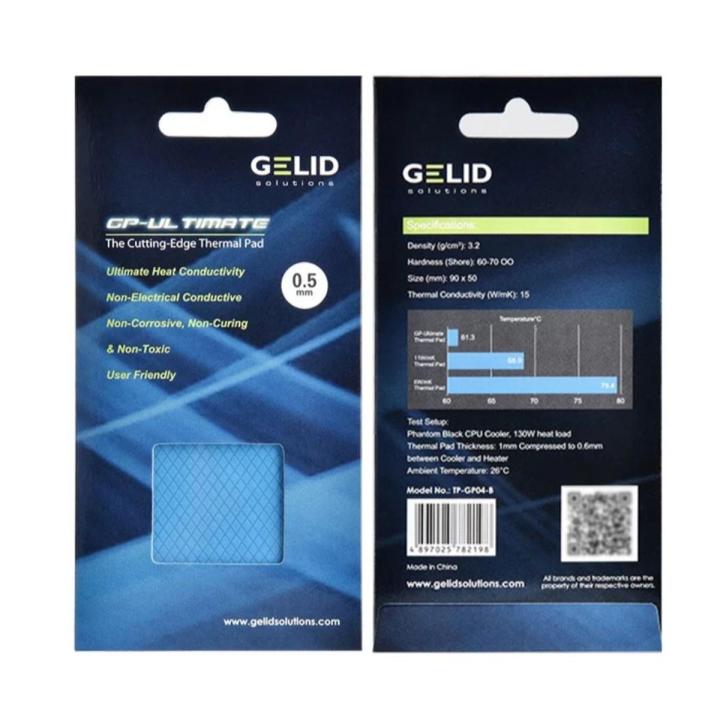 Gelid GP-ULTIMATE 90X50X 0.5mm High Performance Thermal pads CPU/GPU Graphics Card Motherboard.