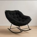 Outdoor Rocking Chair  Sleeping chair relaxe chair Rocking Chair with Iron Frame with Valvet Cushion Comfortable Balcony Rocking Chair Lounge Chair  Lounge Sofa Comfortable Rocking Chair. 