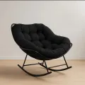 Outdoor Rocking Chair  Sleeping chair relaxe chair Rocking Chair with Iron Frame with Valvet Cushion Comfortable Balcony Rocking Chair Lounge Chair  Lounge Sofa Comfortable Rocking Chair. 