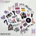 BTS 30 Cut Out Stickers Pack available for BTS Army, Black Pink, KPOP, STRAY KIDS, SEVENTEEN, Fully Customized Perfect Gift For Army. 