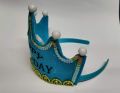 LED Happy Birthday Blue Headband Light up Crown Cap for Kids. 