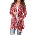 Cardigan Coat Loose Fit Snowflake Letter Print Casual Coat. 