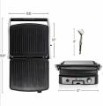 National Electric Panini Press Contact Griller- Commercial 180 Degree Flat Contact Griller for Barbeque, Burger & Grilled Cheese - Non-Stick Double Sided Flat Plates - Complete 5 Years Warranty, Model: GR 6066. 