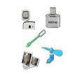Combo Deal - Selfie Flash Light - Remax Otg Connector - Led Light - Otg Fan & 3D Magnifier. 