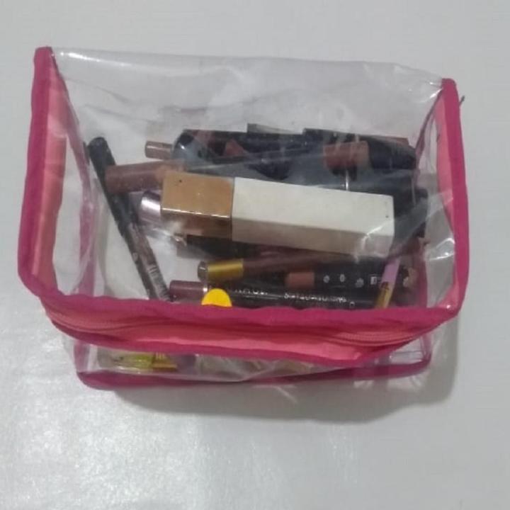 CUSTOMIZE Multi Purpose Cosmetic PVC Plastic Bag Organizer Storage Jewellery Vanity Box Makeup Kit (Transparent)