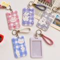 INS Cute Student Access Control Card Holder Work ID Protection Cover with Keychain. 