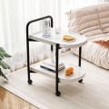 Movable Coffee Table Side Table Tea Table 2-Tier With Wheel. 