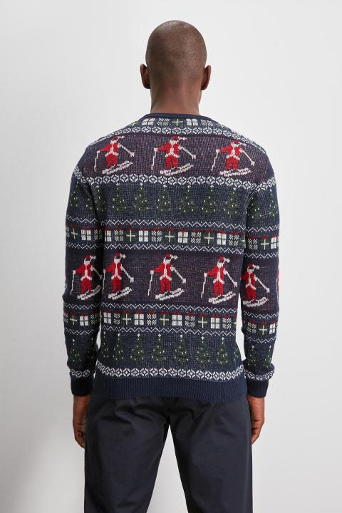Trendyol%20Collection%20Navy%20Blue%20Men's%20Jacquard%20Christmas%20Themed%20Sweater%20TMNAW20KZ0780%20-%20Image%206