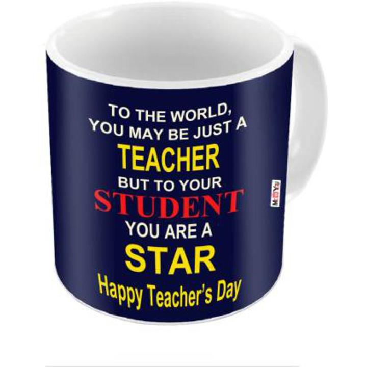 Happy Teacher's Day Printed Customized Coffee Mug Tea Cup Set Matching Wedding Anniversary Gifts Bridal Shower Decor 11oz Wedding Valentine Gifts For Him For Her Couple Mug Set Perfect Gift