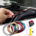 5m Car Interior Exterior Molding Trim Red DIY Flexible Car Door Edge Molding Red-Blue Strip Line. 