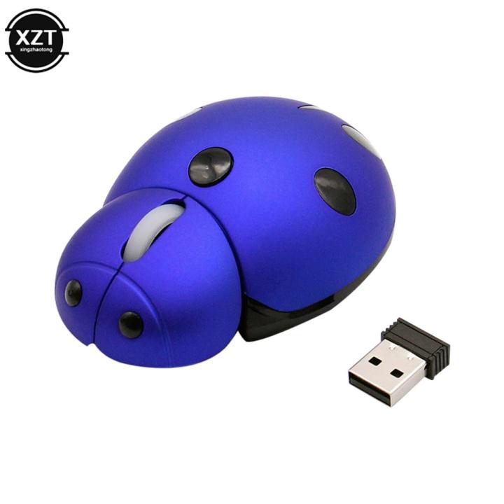 Wireless Mini Ergonomic Computer Mouse Portable Creative Ladybug Shape Cute USB Animal Mause PC Mice For Kid Gift Laptop Office