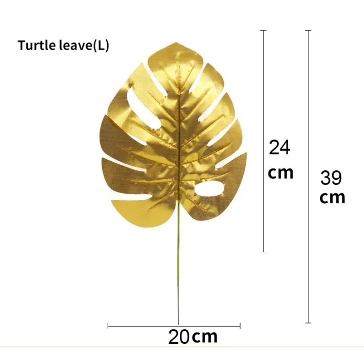 Artificial%20Plants%20Palm%20Leaves%20Plastic%20Gold%20Tropical%20Party%20Leaves%20Decorations%20Wedding%20Decor%20Simulated%20Golden%20Turtle%20Leaf%20-%20Image%202