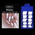 100PCS Artificial Nails Kit | Square, Oval & Coffin Shape Natural Color Fake Nails Set | Acrylic Nail With Free Glue | Durable and Easy to Apply | Artificial Nails Fakee Nails Acrylic Nails For Girls | Beautiful Nails Falsee Nails | Perfect for Everywhere. 