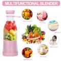 Portable 380ml USB Rechargeable Smoothie Blender Portable Smoothie Blender Juice Shakes Smoothies Electric Bottle with 6 Blades for Baby Food Travel Gym. 