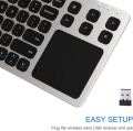 Arteck 2.4G Wireless Touch Keyboard with Easy Media Control and Built-In Touchpad Mouse, Solid Stainless Ultra Compact Full Size Keyboard for TV-Connected Computer, Smart TV, HTPC - Imported from UK. 