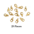 Pack of 6 or 12 or 25 Pieces | Golden or Silver Lobster Clasps Hooks | Used in Jewelry Making DIY Projects & Accessories. 