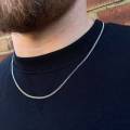 2mm Sterling Silver Flat Neck Chain for Boys Men Necklace for Boys Men. 