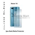 Huawei Honor 10 Back Matte Protector Soft Skin Sheet Soft Film Protection For Huawei Honor 10 - 2Pcs. 