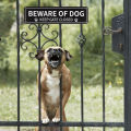 Beware of Dog Sign Dog Warning Sign Keep Gate Closed with Paw Print Design for Home Outdoor Safety. 
