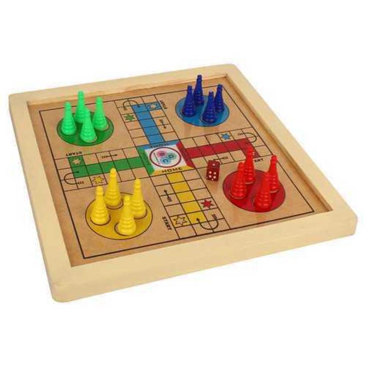 High Quality Wooden Ludo Board for Family Indoor Games (Pack of 1), Handmade Wodeen Ludo Board Game for 4 Person with Free With Gotte Set & Dice, Classics Wooden Toys for Kids Indoor Game for Kids Boys Girls and Adults