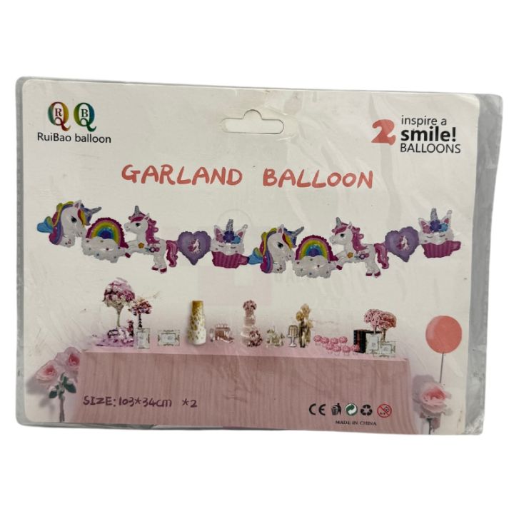 UNICORN GARLAND FOIL BALLOON - UNICORN FOIL BALLOONS