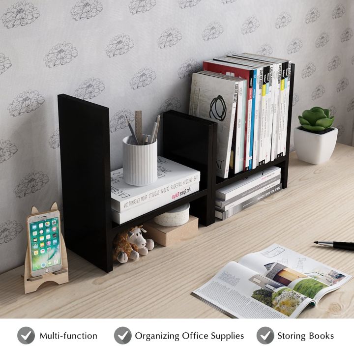 Desktop%20Organizer%20Office%20Storage%20Rack%20Adjustable%20Wood%20Display%20Shelf%20-%20Free%20Style%20Double%20H%20Display%20-%20True%20Natural%20Stand%20Shelf%20-%20Black%20-%20Image%203