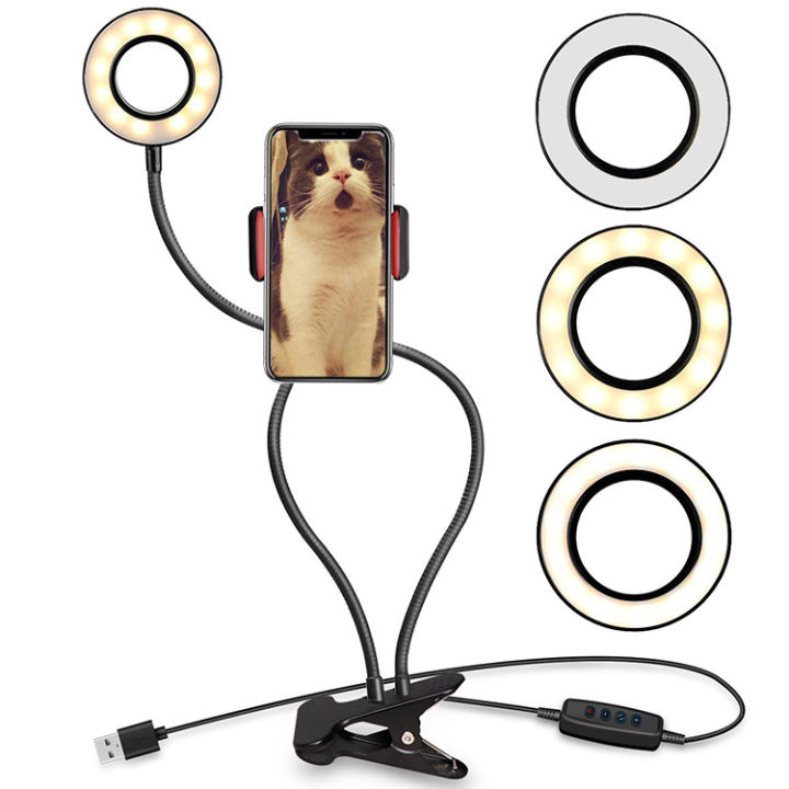 Flexible%20Selfie%20Ring%20Light%20with%20Phone%20Holder%20for%20Live%20Stream-%20Portable%20Clip%20Holder%20With%203%20Shades%20Ring%20Light%20-%20Image%203