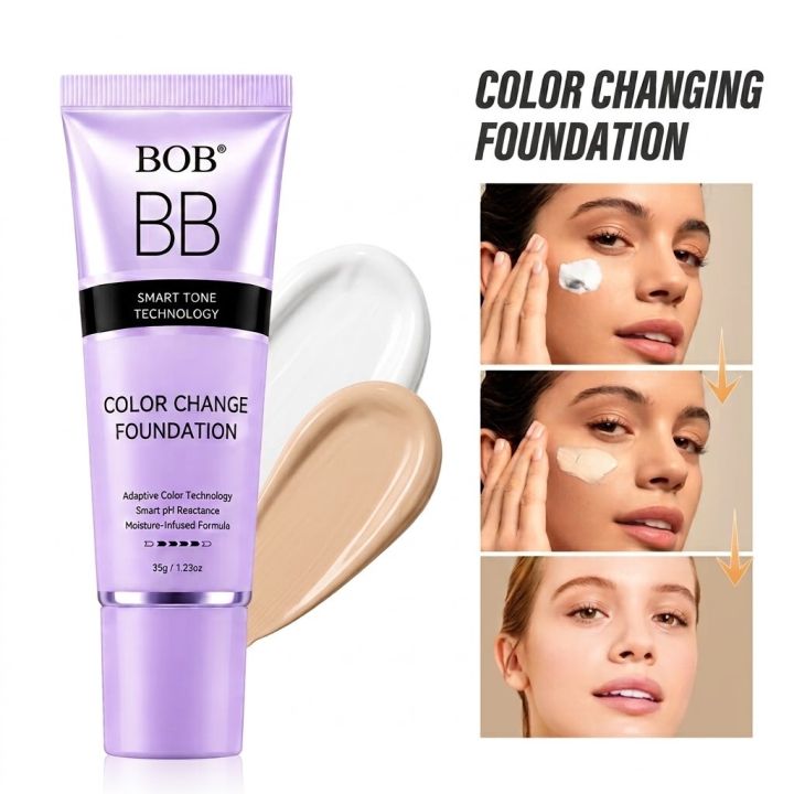 BOB Colour Changing BB Foundation 2 in 1 Concealer & Foundation , Silky ...