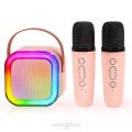 K12 Mini Outdoor Karaoke Bluetooth Speaker Portable Microphone Audio With double wheat Microphone Home Karaoke Speaker multifunctional AUX/TF Card/u disk/TYPE-C. 