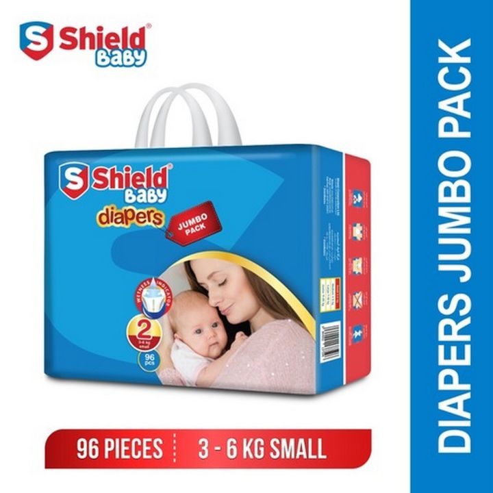 Shield Baby Diapers Jumbo Pack Size 2 Small (3-6Kg 96Pcs)