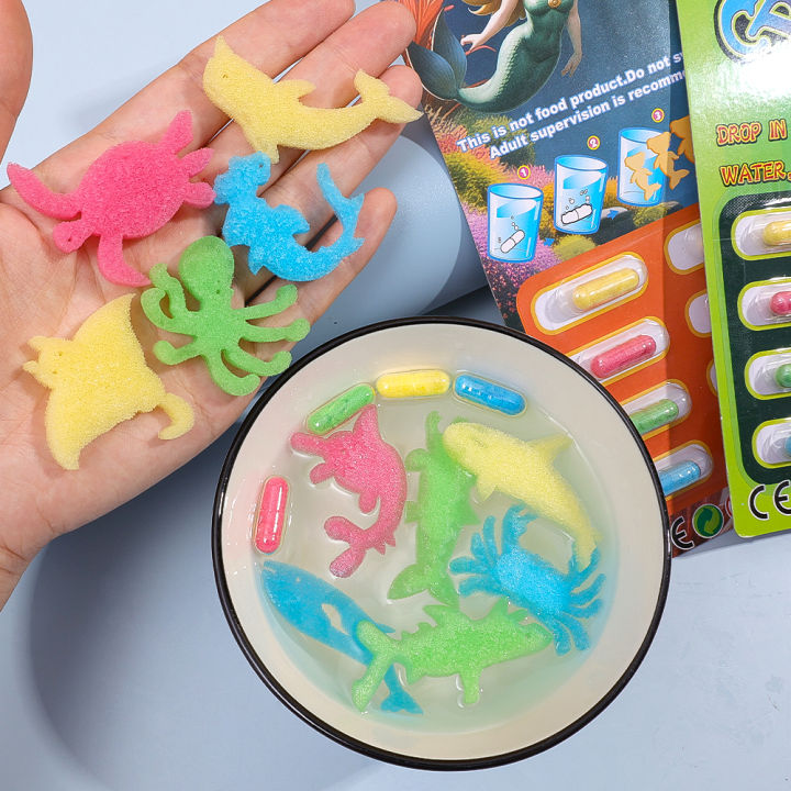 AMAZING CAPSULE ANIMALS - 12PCS/Set - Warm Water Growing Animal Capsule Toy - Four Style Mermaid, Dinosaur, Wild Animals, Forest Animals, Zoo Animals,  Animal Kids, Sea Animals, Toys for Boys Girls Play