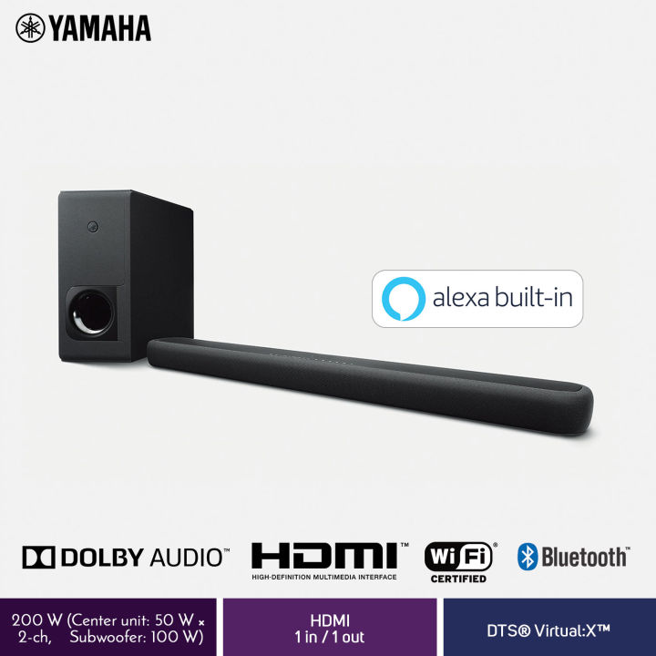 Yamaha Music Sound Bar with Wireless Subwoofer and Alexa Built-in YAS 209