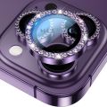 Premium Diamond Camera Lens Protector for iPhone 14 Pro Max & iPhone 14 Pro - Ultimate Protection and Style Deep Purple. 
