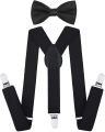 Imported Broad Strip high quality Suspender + Bow Tie for Unisex. 