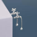 Personalized Creative Faucet Earrings Kpop Accessory Chain Water Drop Design Tassel Earrings Pendant Ear Jewelry for Stylish. 